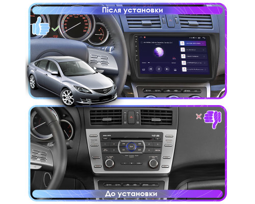 Штатная магнитола Lesko для Mazda 6 II (GH) 2007-2009 экран 9" 2/32Gb CarPlay 4G Wi-Fi GPS Prime