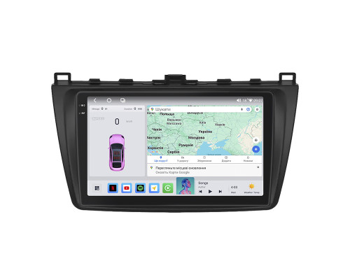 Штатная магнитола Lesko для Mazda 6 II (GH) Рестайлинг 2009-2013 экран 9" 4/64 QLED CarPlay 4G Wi-Fi GPS 360 Prime