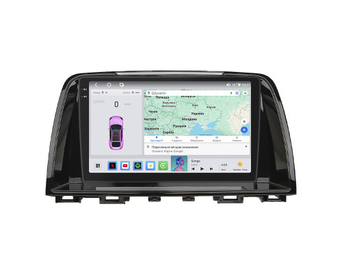 Штатная магнитола Lesko для Mazda 6 III (GJ) 2012-2015 экран 9" 4/64 QLED CarPlay 4G Wi-Fi GPS 360 Prime