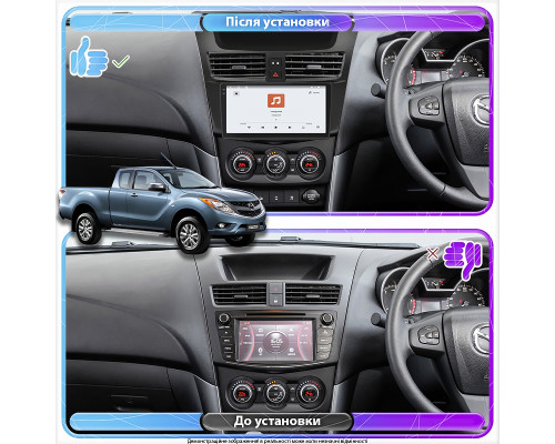 Штатная магнитола Lesko для Mazda BT-50 II 2011-2015 экран 9" 4/64 QLED CarPlay 4G Wi-Fi GPS 360 Prime