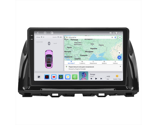 Штатная магнитола Lesko для Mazda CX-5 I Рестайлинг 2015-2017 экран 10" 4/64 QLED CarPlay 4G Wi-Fi GPS 360 Prime