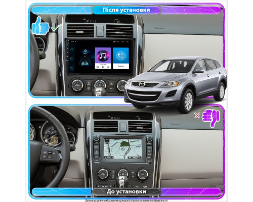 Штатная магнитола Lesko для Mazda CX-9 I 2006-2012 экран 10" 1/16Gb Wi-Fi GPS Base