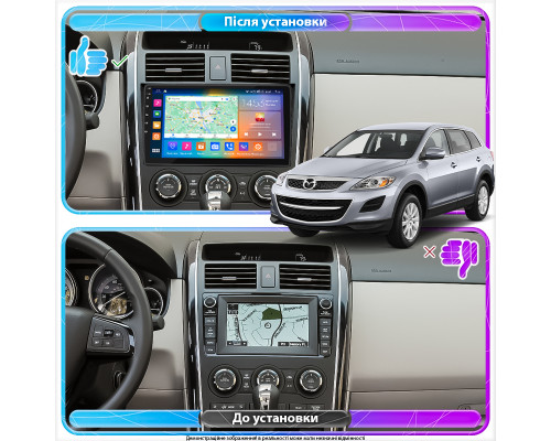 Штатная магнитола Lesko для Mazda CX-9 I 2006-2012 экран 10" 4/64Gb CarPlay 4G Wi-Fi GPS Prime