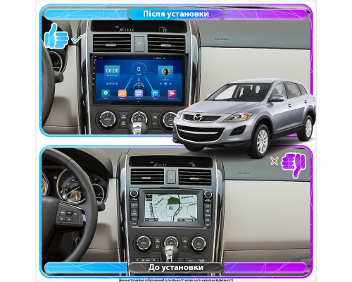 Штатная магнитола Lesko для Mazda CX-9 I Рестайлинг 2012-2016 экран 10" 4/32Gb 4G Wi-Fi GPS Top