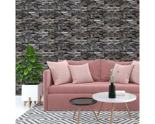 Самоклеящаяся декоративная 3D панель 700x770x5мм Серый кирпич песчаник (059) SW-00000178