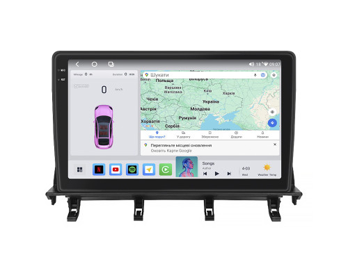 Штатная магнитола Lesko для Mazda Demio II (DY) Рестайлинг 2005-2007 экран 10" 4/64 QLED CarPlay 4G Wi-Fi GPS 360 Prime