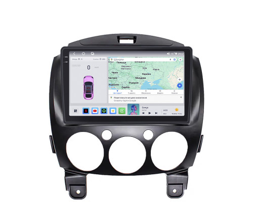 Штатная магнитола Lesko для Mazda Demio III (DE) 2007-2014 экран 9" 4/64 QLED CarPlay 4G Wi-Fi GPS 360 Prime