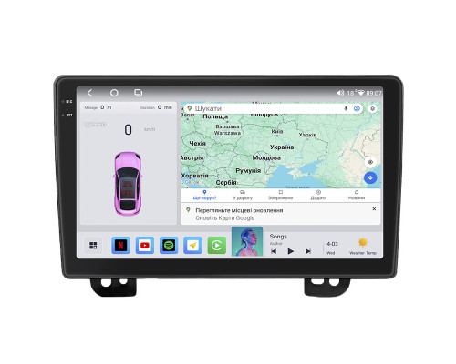 Штатная магнитола Lesko для Mazda Premacy I (CP) 1999-2005 экран 9" 4/64 QLED CarPlay 4G Wi-Fi GPS 360 Prime