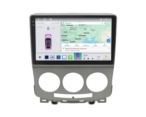 Штатная магнитола Lesko для Mazda Premacy II (CR) 2005-2007 экран 9" 4/64 QLED CarPlay 4G Wi-Fi GPS 360 Prime