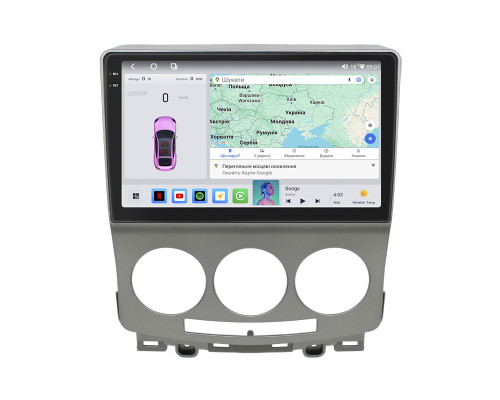 Штатная магнитола Lesko для Mazda Premacy II (CR) Рестайлинг 2007-2010 экран 9" 4/64 QLED CarPlay 4G Wi-Fi GPS 360 Prime