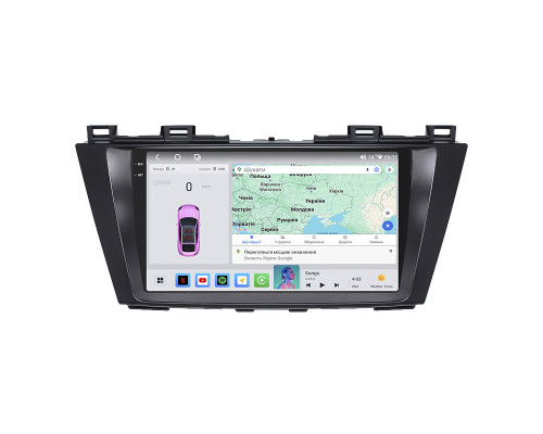 Штатная магнитола Lesko для Mazda Premacy III (CW) 2010-2017 экран 9" 4/64 QLED CarPlay 4G Wi-Fi GPS 360 Prime