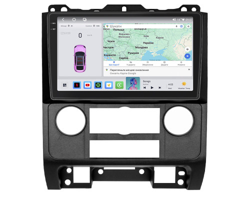 Штатная магнитола Lesko для Mazda Tribute II 2007-2011 экран 9" 4/64 QLED CarPlay 4G Wi-Fi GPS 360 Prime