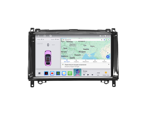 Штатная магнитола Lesko для Mercedes-Benz A-Класс II (W169) 2004-2008 экран 9" 4/64 QLED CarPlay 4G Wi-Fi GPS 360 Prime