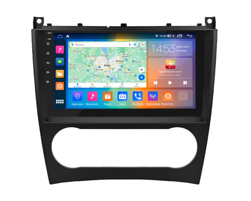 Штатная магнитола Lesko для Mercedes-Benz C-Класс II (W203) Рестайлинг 2004-2008 экран 9" 2/32Gb CarPlay 4G Wi-Fi GPS Prime