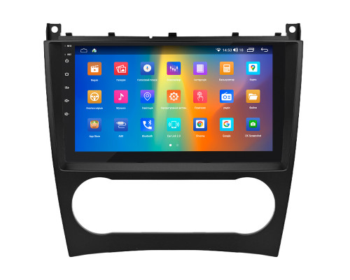 Штатная магнитола Lesko для Mercedes-Benz C-Класс II (W203) Рестайлинг 2004-2008 экран 9" 2/32Gb CarPlay 4G Wi-Fi GPS Prime