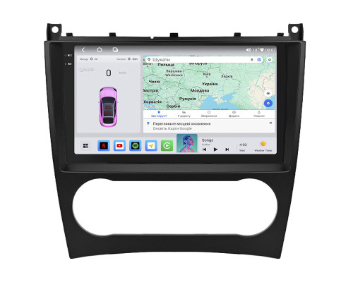 Штатная магнитола Lesko для Mercedes-Benz C-Класс II (W203) Рестайлинг 2004-2008 экран 9" 4/64 QLED CarPlay 4G Wi-Fi GPS 360 Prime