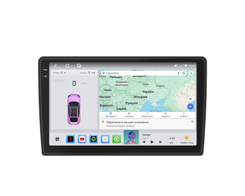 Штатная магнитола Lesko для Mercedes-Benz CLK-Класс II (W209) 2002-2005 экран 9" 4/64 QLED CarPlay 4G Wi-Fi GPS 360 Prime