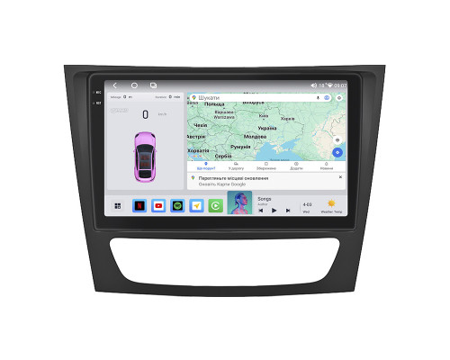 Штатная магнитола Lesko для Mercedes-Benz CLS I (C219) 2004-2008 экран 9" 4/64 QLED CarPlay 4G Wi-Fi GPS 360 Prime
