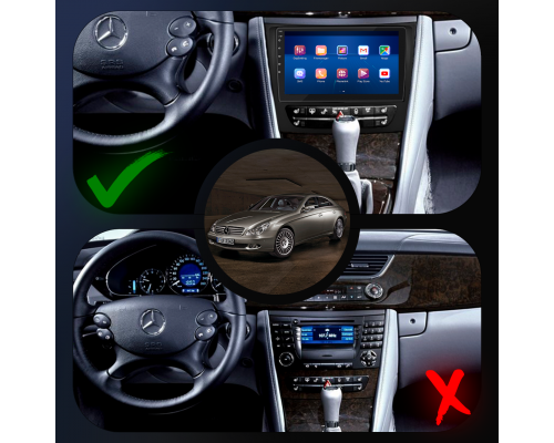 Штатная магнитола Lesko для Mercedes-Benz CLS I (C219) 2004-2008 экран 9" 2/32Gb 4G Wi-Fi GPS Top