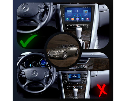 Штатная магнитола Lesko для Mercedes-Benz CLS I (C219) 2004-2008 экран 9" 6/128Gb 4G Wi-Fi GPS Top