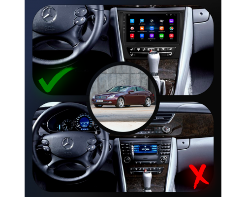 Штатная магнитола Lesko для Mercedes-Benz CLS I (C219) Рестайлинг 2008-2010 экран 9" 1/16Gb Wi-Fi GPS Base