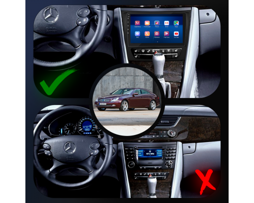 Штатная магнитола Lesko для Mercedes-Benz CLS I (C219) Рестайлинг 2008-2010 экран 9" 2/32Gb Wi-Fi GPS Base