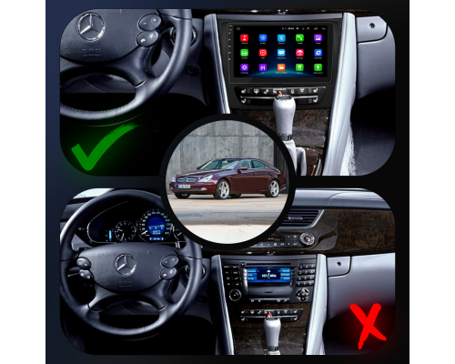 Штатная магнитола Lesko для Mercedes-Benz CLS I (C219) Рестайлинг 2008-2010 экран 9" 2/32Gb 4G Wi-Fi GPS Top