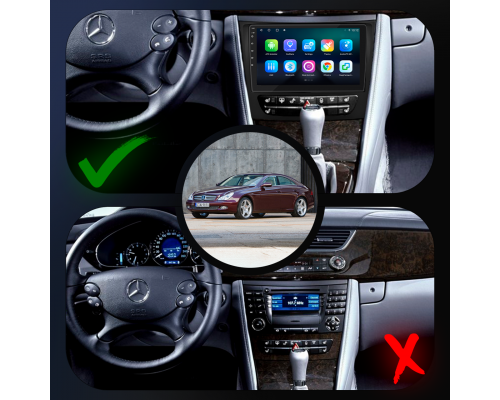 Штатная магнитола Lesko для Mercedes-Benz CLS I (C219) Рестайлинг 2008-2010 экран 9" 4/64Gb 4G Wi-Fi GPS Top