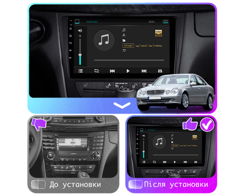 Штатная магнитола Lesko для Mercedes-Benz E-Класс III (W211, S211) 2002-2006 экран 9" 4/64Gb 4G Wi-Fi GPS Top
