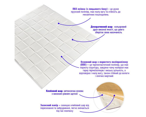 Самоклеящаяся декоративная 3D панель 700x700x5мм Плетение (176) SW-00000189