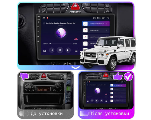 Штатная магнитола Lesko для Mercedes-Benz G-Класс II (W463) 1990-2006 экран 9" 1/16Gb Wi-Fi GPS Base