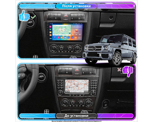 Штатная магнитола Lesko для Mercedes-Benz G-Класс II (W463) Рестайлинг 1 2006-2008 экран 9" 4/64Gb CarPlay 4G Wi-Fi GPS Prime