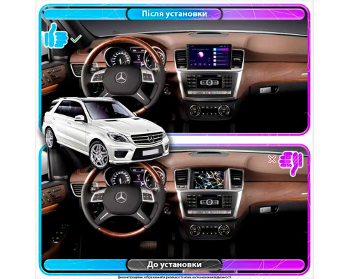Штатная магнитола Lesko для Mercedes-Benz M-Класс III (W166) 2011-2015 экран 9" 4/64Gb CarPlay 4G Wi-Fi GPS Prime