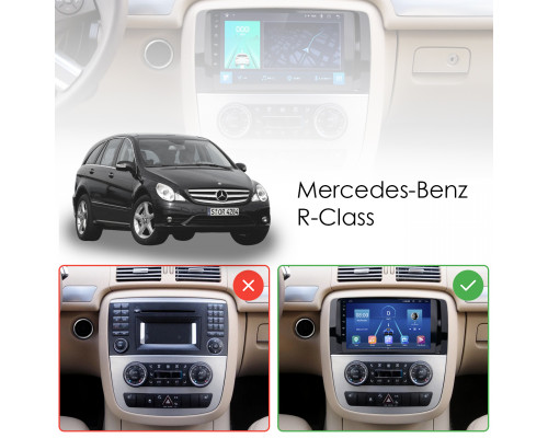 Штатная магнитола Lesko для Mercedes-Benz R-Класс I 2005-2007 экран 9" 6/128Gb 4G Wi-Fi GPS Top