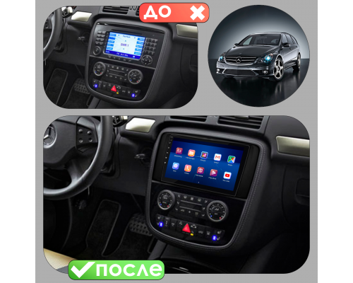 Штатная магнитола Lesko для Mercedes-Benz R-Класс I Рестайлинг 2007-2010 экран 9" 2/32Gb 4G Wi-Fi GPS Top
