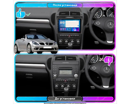 Штатная магнитола Lesko для Mercedes-Benz SLK-Класс II (R171) Рестайлинг 2008-2011 экран 9" 4/64Gb CarPlay 4G Wi-Fi GPS Prime