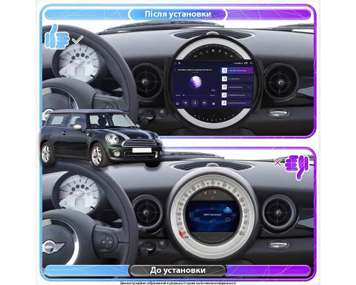 Штатная магнитола Lesko для MINI Clubman I Рестайлинг 2010-2014 экран 9" 2/32Gb Wi-Fi GPS Base