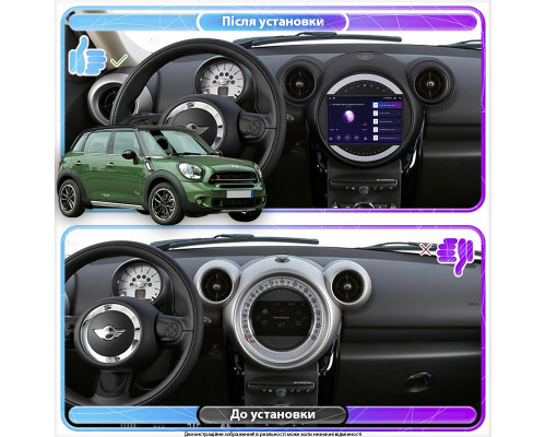 Штатная магнитола Lesko для MINI Countryman I 2010-2016 экран 9" 2/32Gb 4G Wi-Fi GPS Top