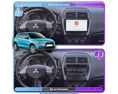 Штатная магнитола Lesko для Mitsubishi ASX I Рестайлинг 2012-2016 экран 10" 4/64 QLED CarPlay 4G Wi-Fi GPS 360 Prime