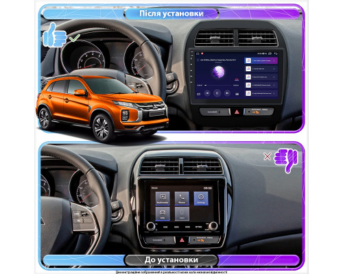 Штатная магнитола Lesko для Mitsubishi ASX I Рестайлинг 3 2020-н.в. экран 10" 4/32Gb 4G Wi-Fi GPS Top