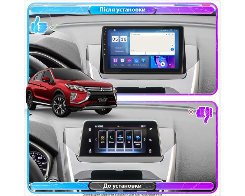 Штатная магнитола Lesko для Mitsubishi Eclipse Cross I 2017-2020 экран 10" 4/64Gb CarPlay 4G Wi-Fi GPS Prime