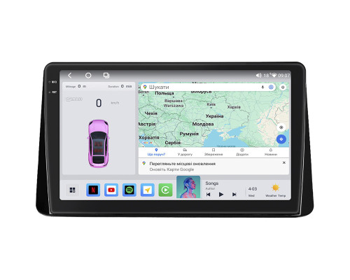 Штатная магнитола Lesko для Mitsubishi Eclipse Cross I 2017-2020 экран 10" 4/64 QLED CarPlay 4G Wi-Fi GPS 360 Prime