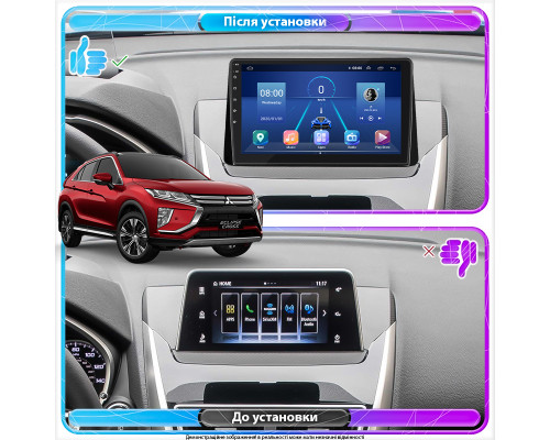 Штатная магнитола Lesko для Mitsubishi Eclipse Cross I 2017-2020 экран 10" 2/32Gb 4G Wi-Fi GPS Top