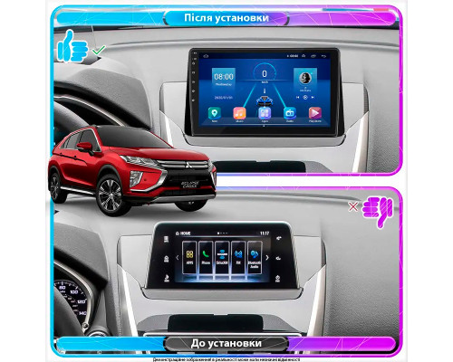 Штатная магнитола Lesko для Mitsubishi Eclipse Cross I 2017-2020 экран 10" 6/128Gb 4G Wi-Fi GPS Top