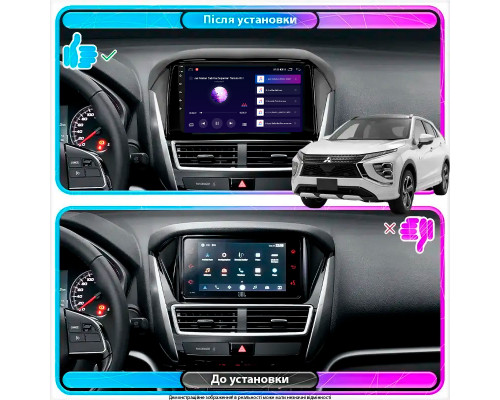 Штатная магнитола Lesko для Mitsubishi Eclipse Cross I Рестайлинг 2020-н.в. экран 9" 1/16Gb Wi-Fi GPS Base