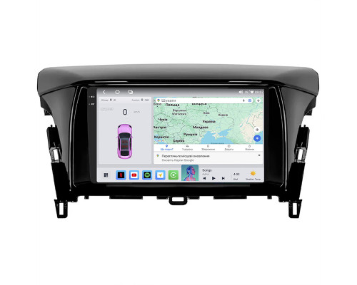 Штатная магнитола Lesko для Mitsubishi Eclipse Cross I Рестайлинг 2020-н.в. экран 9" 4/64 QLED CarPlay 4G Wi-Fi GPS 360 Prime