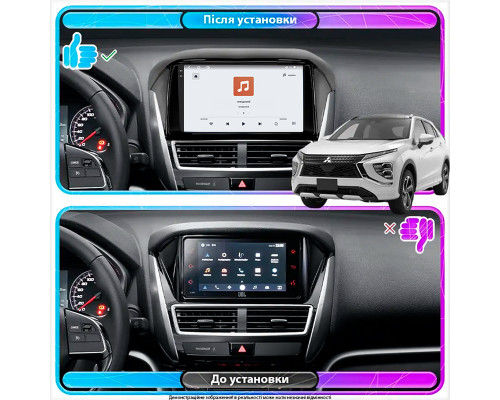 Штатная магнитола Lesko для Mitsubishi Eclipse Cross I Рестайлинг 2020-н.в. экран 9" 4/64 QLED CarPlay 4G Wi-Fi GPS 360 Prime