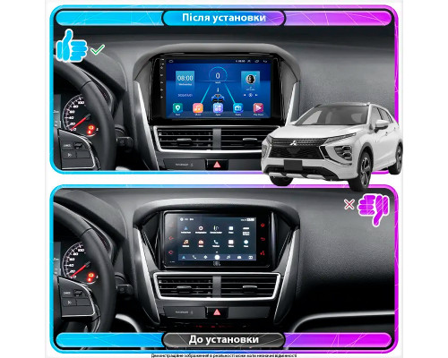 Штатная магнитола Lesko для Mitsubishi Eclipse Cross I Рестайлинг 2020-н.в. экран 9" 6/128Gb 4G Wi-Fi GPS Top