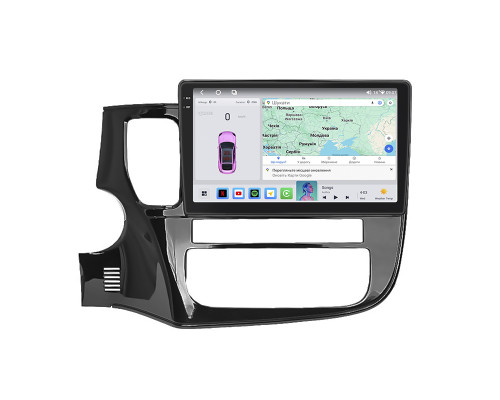 Штатная магнитола Lesko для Mitsubishi Outlander III Рестайлинг 2 2015-2018 экран 10" 4/64 QLED CarPlay 4G Wi-Fi GPS 360 Prime