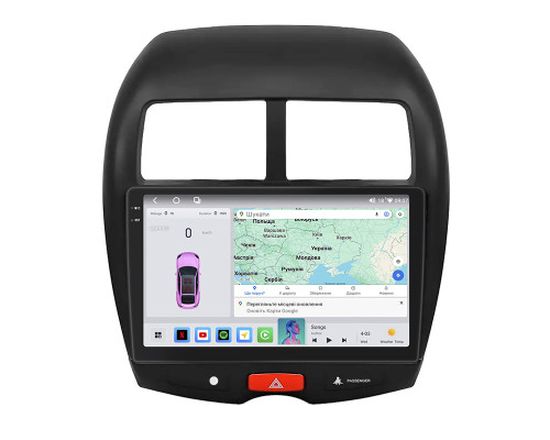 Штатная магнитола Lesko для Mitsubishi Outlander Sport I 2010-2013 экран 10" 4/64 QLED CarPlay 4G Wi-Fi GPS 360 Prime